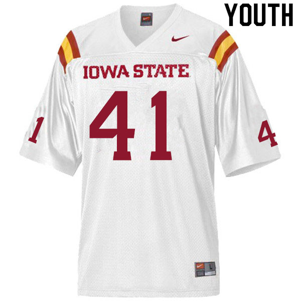 Iowa State Cyclones Youth #41 Koby Hathcock Nike NCAA Authentic White College Stitched Football Jersey NY42Y88DA